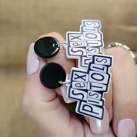 SEX PISTOLS Drop Earrings, S925 - Picture 4 of 6